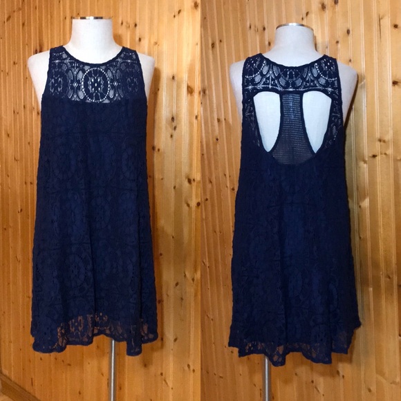 Free People Dresses & Skirts - Like New Free People Blue Lace Shift Dress size S